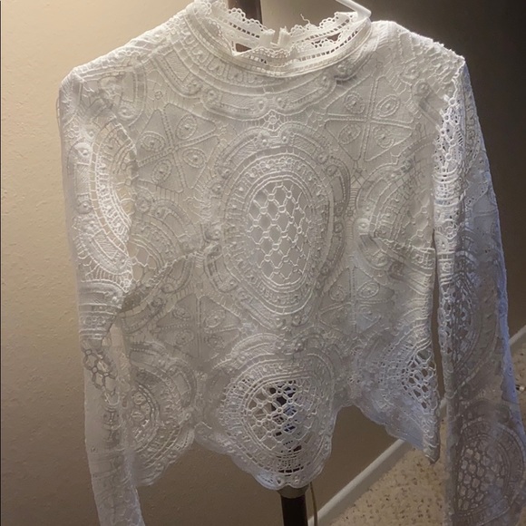 White long bell sleeve top - Picture 1 of 2